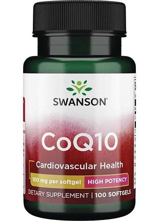 Натуральная добавка swanson coq10 100 mg high potency, 100 капсул