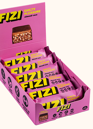 Бокс батончиков fizi guilty pleasure almond coco 10шт