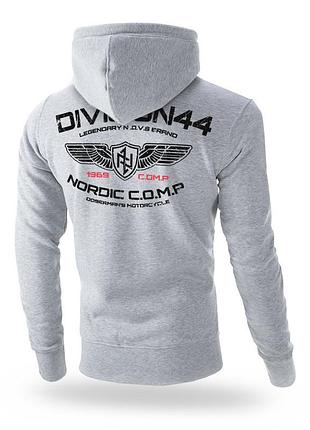 Мужская толстовка серая dobermans aggressive division 44 bz122egy худи на молнии с капюшоном (m) xxxl