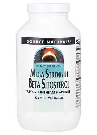 Фитостеролы source naturals beta sitosterol 375 mg mega strength, 240 капсул