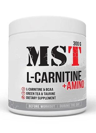 Жироспалювач mst nutrition l-carnitine + amino, 300 грам - лімончело