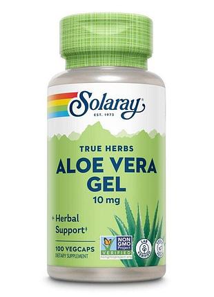 Натуральная добавка solaray true herbs aloe vera gel 10 mg, 100 вегакапсул