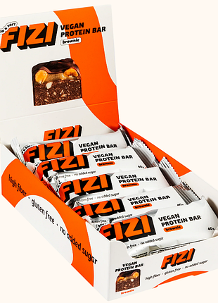 Бокс протеиновых батончиков fizi brownie 10шт