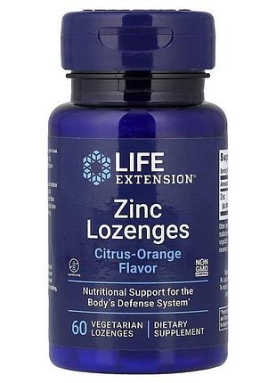 Витамины и минералы life extension zinc lozenges, 60 леденцов