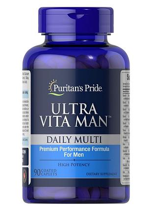 Комплекс витаминов puritan's pride ultra vita man time release, 90 каплет для мужчин
