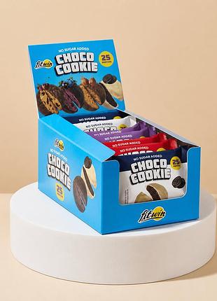 Микс протеинового печенья fitwin protein cookie 25% glazed, 8*40 грамм mix