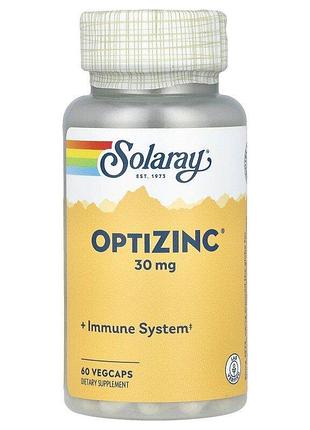 Цинк solaray optizinc 30 mg, 60 вегакапсул