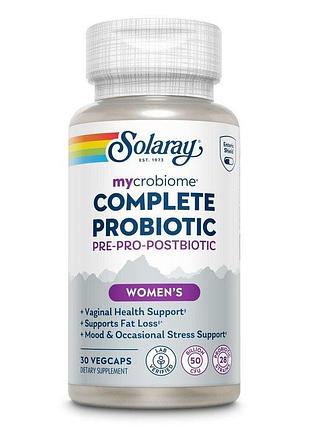 Жіночий пробіотичний комплекс solaray mycrobiome complete probiotic women's, 30 вегакапсул