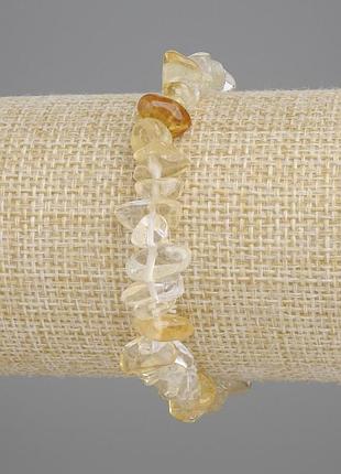Браслет цитрін крихітка d-5-9х2-6мм+- l-18 см +- стрейч