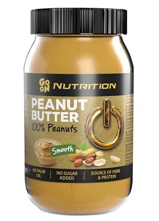 Арахисовая паста go on nutrition peanut butter smooth, 900 грамм стеклянная банка