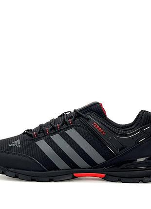 Чоловічі літні кросівки adidas terrex 23 чорні з нубуку тканинні підошва піна повсякденні для трекінгу туристичні адідас террекс