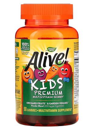 Витамины и минералы nature's way alive! multi-vitamin for children gummies, 90 желейок