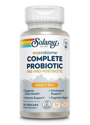 Пробиотический комплекс solaray mycrobiome complete probiotic adult 50+, 30 вегакапсул
