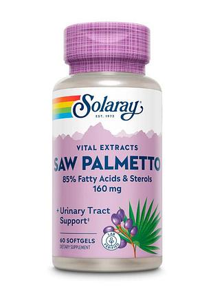 Натуральная добавка solaray saw palmetto 160 mg, 60 капсул