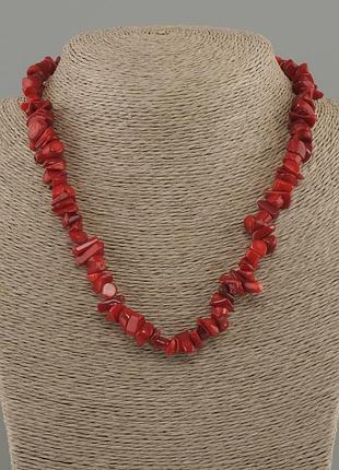 Ожерелье коралл крошка d-8-15х2-6 мм +- l-45 см +- с застежкой