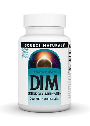 Натуральная добавка source naturals dim 200 mg, 30 таблеток
