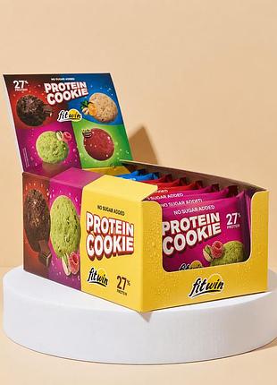 Микс протеинового печенья fitwin protein cookie 27%, 8*40 грамм mix