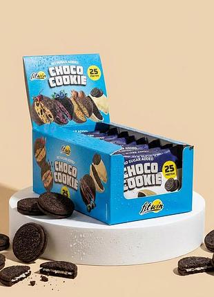 Блок протеинового печенья fitwin protein cookie 25% glazed, 10*40 грамм