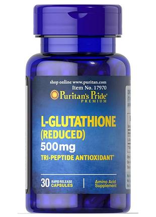 Натуральна добавка puritan's pride l-glutathione 500 mg, 30 капсул