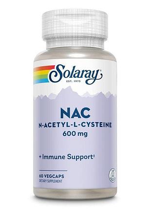 N-ацетил-l-цистеин solaray nac 600 mg, 60 вегакапсул