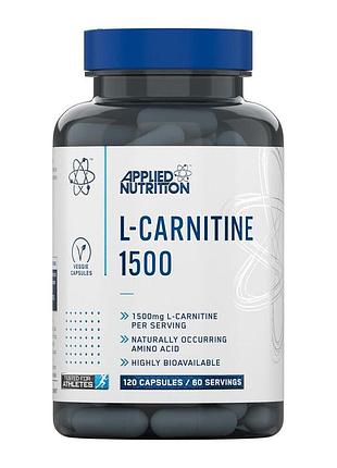 Карнітин applied nutrition l-carnitine 1500, 120 капсул