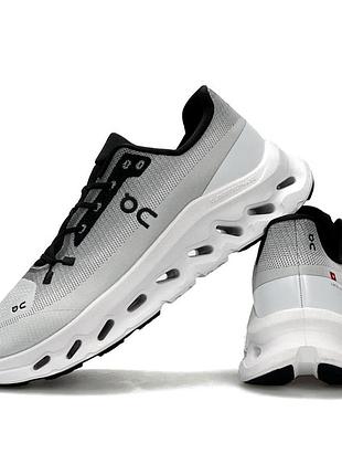 Мужские кроссовки on running cloudtilt light grey black серые повседневные кроссы он ранинг легкую обувь с дышащей сеткой