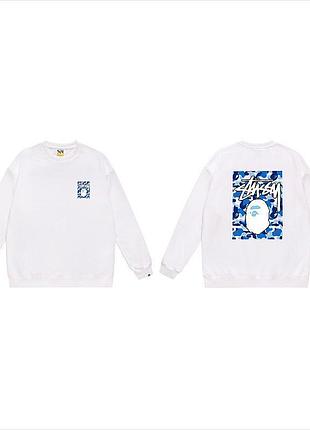 Чоловічий світшот stussy x bape