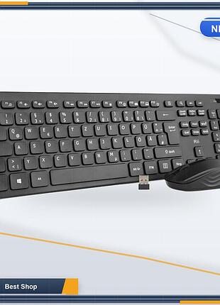 Клавиатура и мышь набор rii беспроводной 2.4g qwertz немецкая черный безшумный plug and play для pc smarttv