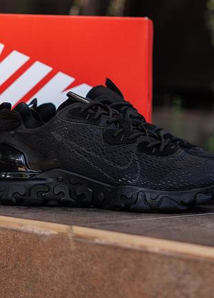 Мужские кроссовки nike react vision nd черные спортивные на демисезон из сетки дышащие современные на парня городские топ качества