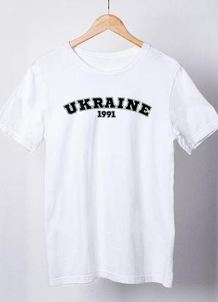Футболка жіноча із патріотичним принтом "ukraine 1991" біла