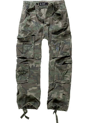 Штаны тактические мужские brandit pure vintage woodland камуфляжные брюки карго брендит (s) m