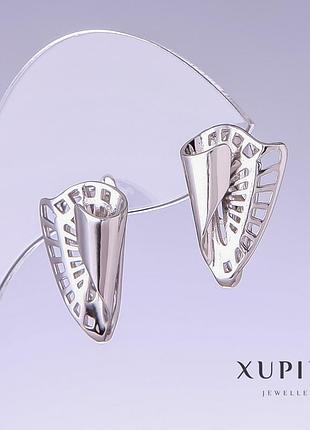 Серьги xuping l-20мм s-13мм родий