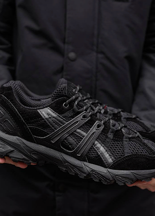 Мужские кроссовки asics gel-sonoma 15-50 черные летние кроссы из замши ассикс гель сонома модная обувь на лето весна
