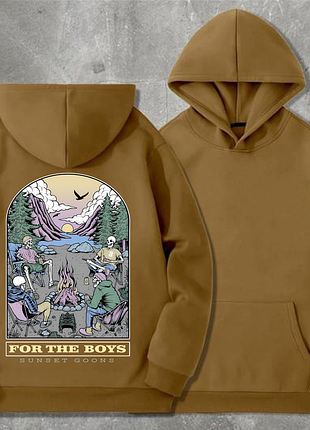 Худи мужской на флисе с принтом sunset goons for the boys для парней, койот xl