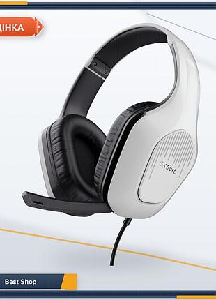 Игровая гарнитура gxtrust gxt 415w zirox белая, 50-мм драйверы, 3.5 мм, для pc, xbox, ps4, ps5, switch, mobile