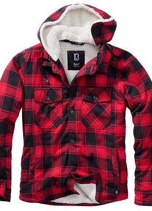 Мужская куртка рубашка на меху brandit lumber jacket hooded красная куртка-рубашка в клетку с капюшоном xl