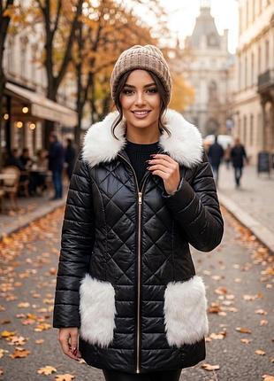 Стильна стьобана куртка трансформер bisou