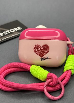 Чехол для apple airpods 3 pro с карабином и шнурком противоударным силиконовым