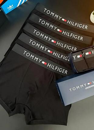 Черные мужские трусы th набор мужских трусов 5 шт в подарочной упаковке томми хилфигер люкс xxxl