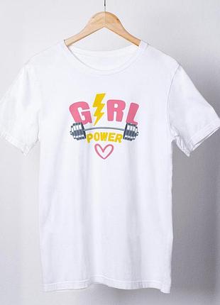 Футболка жіноча із принтом "girl power" біла
