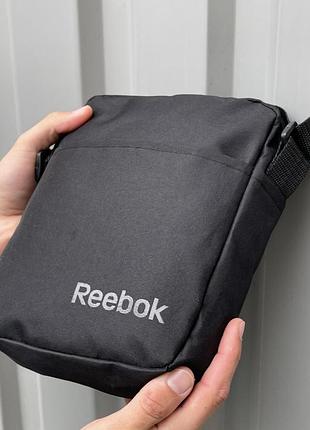 Сумка черная спорт через плечо reebok мессенджер борсетка
