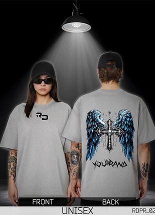 Оверсайз футболка унісекс wings світло-сіра rdpr_027