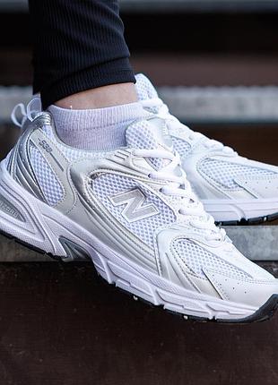 Женские кроссовки new balance 530 белые восхитительные летние из текстиля универсального дизайна для повседневной носки весенние