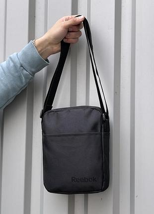 Сумка черная спорт через плечо reebok мессенджер борсетка 6