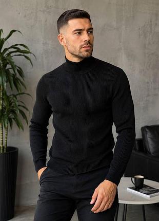 Гольф рубчик чорний xl (l)
