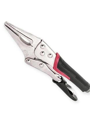 Зажим с удлиненными губками (клещи зажимные) 230 мм обрезин. ручка intertool