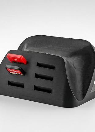 Настольная подставка для геймпада nintendo switch pro controller 2 с органайзером для 6 картриджей 2