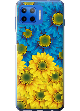 Чохол на motorola moto g plus жовто-блакитні квіти "1048u-2202-851"