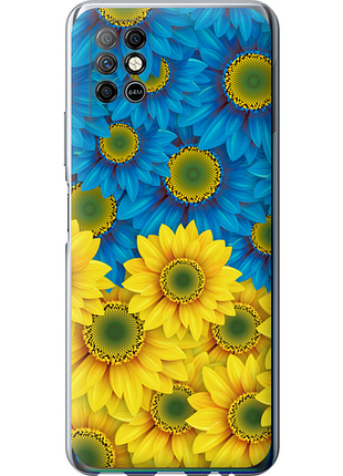 Чехол на infinix note 8 желто-голубые цветы "1048u-2710-851"