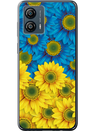 Чохол на motorola moto g53 жовто-блакитні квіти "1048u-3047-851"
